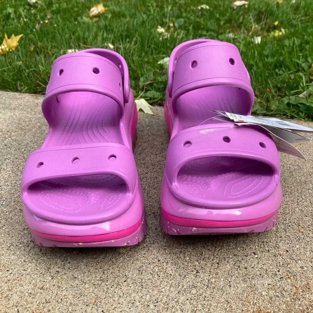 Crocs Mega Crush Platform Sandal Bubble Purple Pink NEW WITH TAGS
